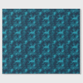 青の抽象的な絵 ラッピングペーパー (フラット)