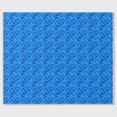 青の抽象的な絵 ラッピングペーパー (フラット)