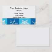 青の抽象的な雪片 名刺 (正面/裏面)