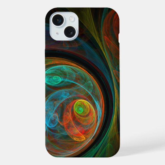 青の抽象芸術の再誕生 iPhoneケース (裏面)