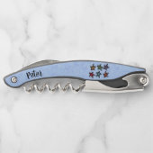 青の抽象芸術カラフルの貝殻のグループ ソムリエナイフ (裏面)