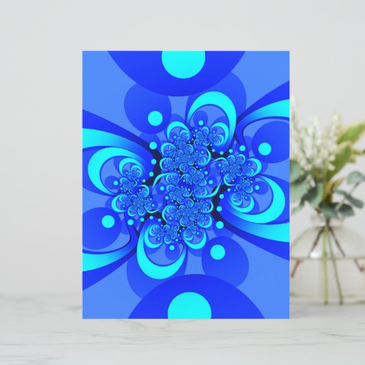 青の抽象芸術フラクタルアートモダンの濃淡 (スタンド正面)