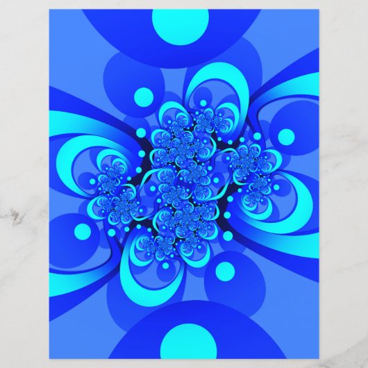 青の抽象芸術フラクタルアートモダンの濃淡 (正面)