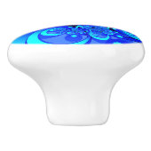 青の抽象芸術フラクタルアートモダンの濃淡 セラミックノブ (側面)