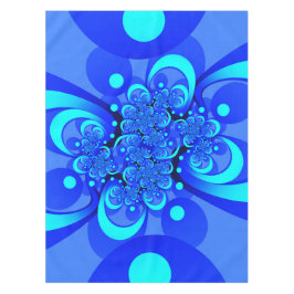 青の抽象芸術フラクタルアートモダンの濃淡 テーブルクロス