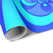 青の抽象芸術フラクタルアートモダンの濃淡 ラッピングペーパー (ロールコーナー)