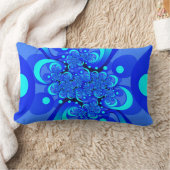 青の抽象芸術フラクタルアートモダンの濃淡 ランバークッション (ブランケット)