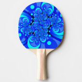 青の抽象芸術フラクタルアートモダンの濃淡 卓球ラケット (正面)
