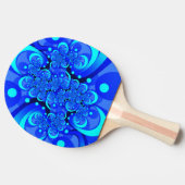青の抽象芸術フラクタルアートモダンの濃淡 卓球ラケット (横)