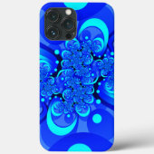 青の抽象芸術フラクタルアートモダンの濃淡 Case-Mate iPhoneケース (裏面)