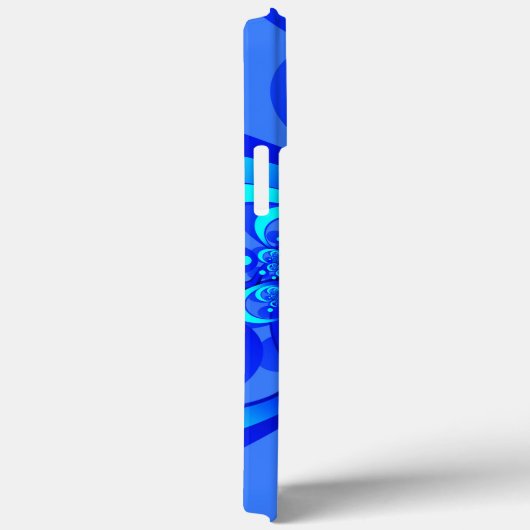 青の抽象芸術フラクタルアートモダンの濃淡 Case-Mate iPhoneケース (裏面 / 右)