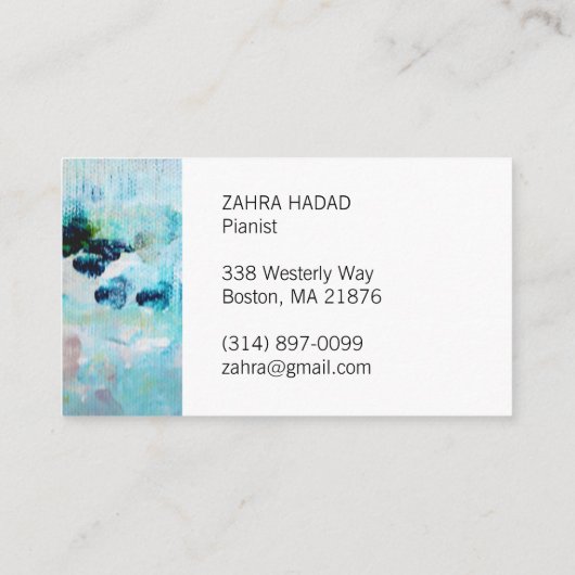 青の抽象芸術名刺 名刺 (裏面)