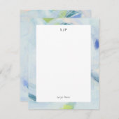 青の抽象芸術　個人名入れ　フラット　ノートカード 招待状 (正面/裏面)