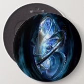 青の抽象芸術 缶バッジ (正面&裏面)