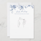 青の推測ドレスブライダルシャワーゲームカード 招待状 (正面)