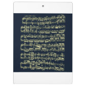 青の明るく黄色いベートーベンの楽譜 クリップボード (裏面)