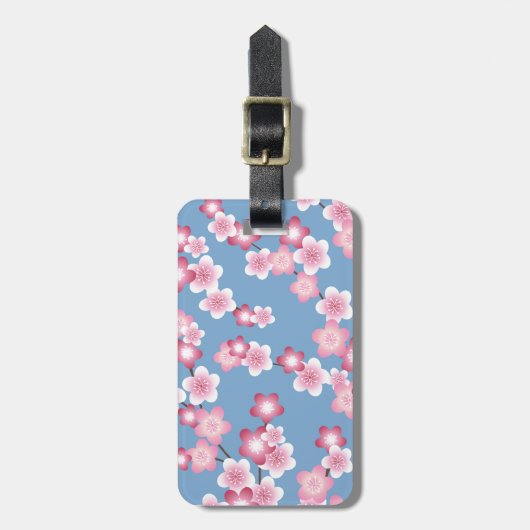 青の春の桜の開花 ラゲッジタグ (正面縦)