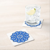 青の曼荼羅 スクエアペーパーコースター (インサイチュ)