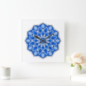 青の曼荼羅 スクエア壁時計 (ホーム)