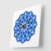 青の曼荼羅 スクエア壁時計 (傾斜)