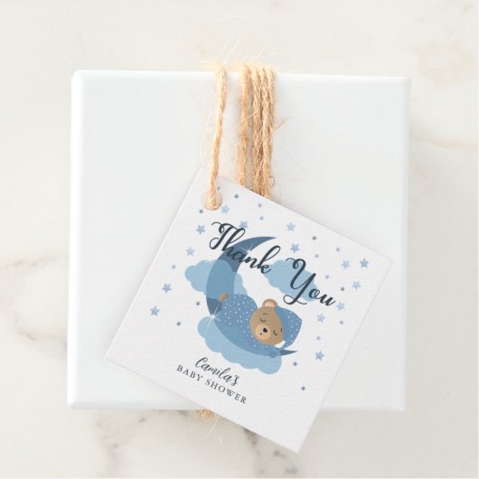 青の月の上に眠る熊ありがとう フェイバータグ (インサイチュ)