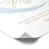 青の月の上に赤ちゃんシャワーおむつラッフルサイン ポスター (角)