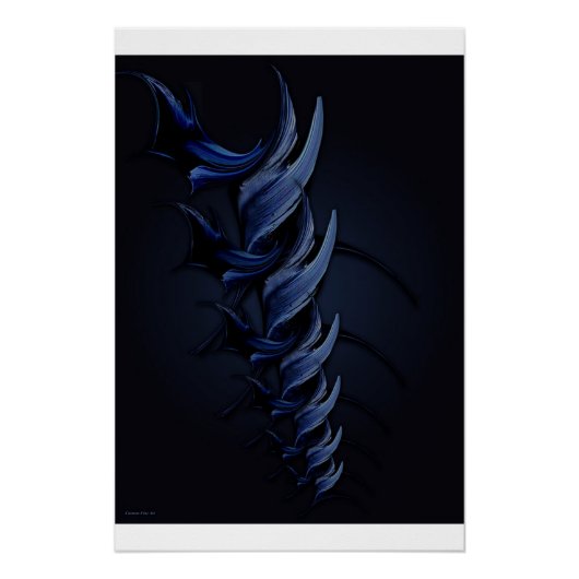 「青の柔らかな視感じ覚」、光沢のあるポスター ポスター (正面)