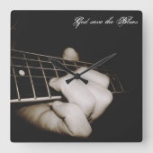 青の柱時計 スクエア壁時計 (正面)