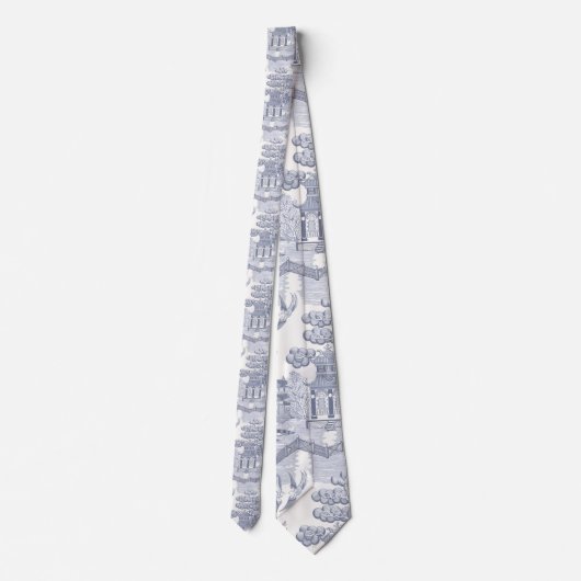 青の柳（灰色） ネクタイ (裏面)