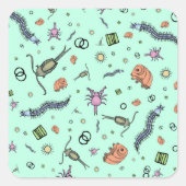 青の極小動物 スクエアシール (正面)