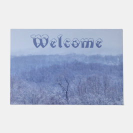 青の様々な色合い ドアマット