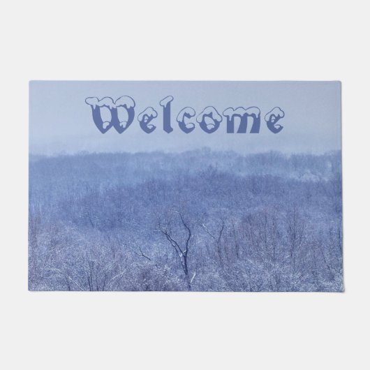 青の様々な色合い ドアマット (正面)