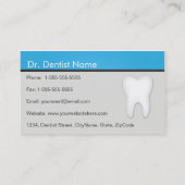 青の歯科医か歯科スタジオの名刺 名刺 (裏面)