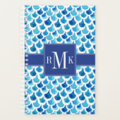 青の水のカラースケールパターン プランナー手帳 (正面)