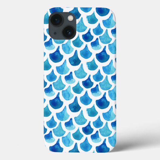青の水彩スケールパターン Case-Mate iPhoneケース (裏面)