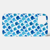 青の水彩スケールパターン Case-Mate iPhoneケース (裏面 (横))