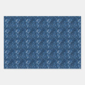 青の水彩トリオ ラッピングペーパーシート (正面3)