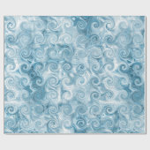青の波の包装紙 ラッピングペーパー (フラット)