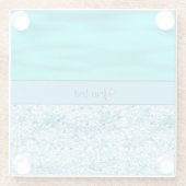 青の波及びグリッター ガラスコースター (裏面)