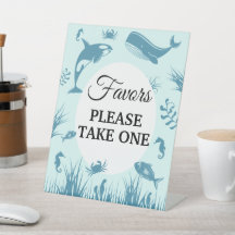 青の海の下で赤ちゃんシャワー好意サイン