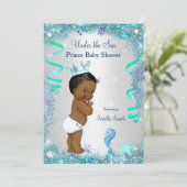 青の海の下に王子の赤ちゃんシャワー民族 招待状 (スタンド正面)