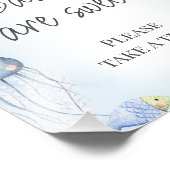 青の海の下に男の子の赤ちゃんシャワーテーブルサイン フォトプリント            (角)