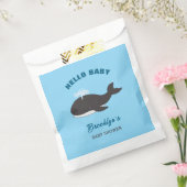 青の海の下ハローベイビーシャワーグレイ鯨 フェイバーバッグ (封をした状態)