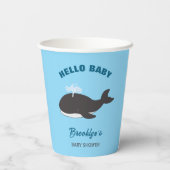 青の海の下ハローベイビーシャワーグレイ鯨 紙コップ (裏面)