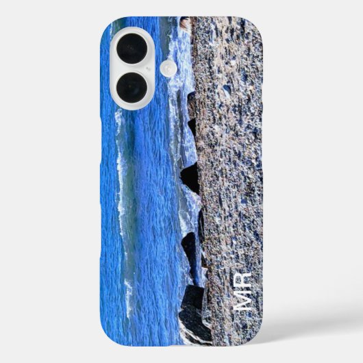 青の海シンプル追加モノグラムの写真 Case-Mate iPhoneケース (裏面)