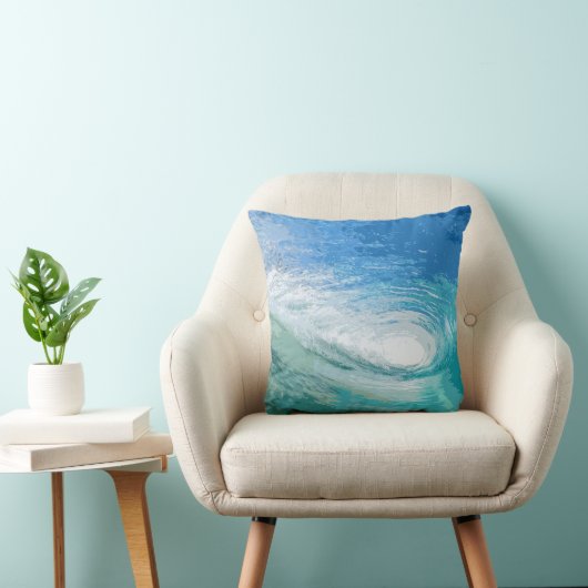 青の海洋波のアートワーク|の装飾用クッションの中では クッション (椅子)