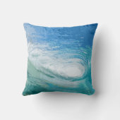 青の海洋波のアートワーク|の装飾用クッションの中では クッション (裏面)