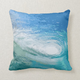 青の海洋波のアートワーク|の装飾用クッションの中では クッション