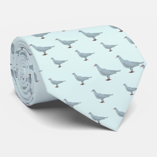 青の淡緑色の鳩のシームレスなパターン ネクタイ (ロール)