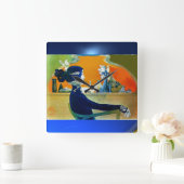 青の深呼吸 スクエア壁時計 (ホーム)